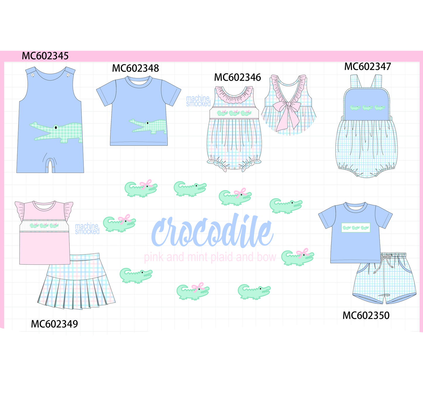 PO82 Crocodile applique smocked collection 1 - closing 3/2 - ETA July