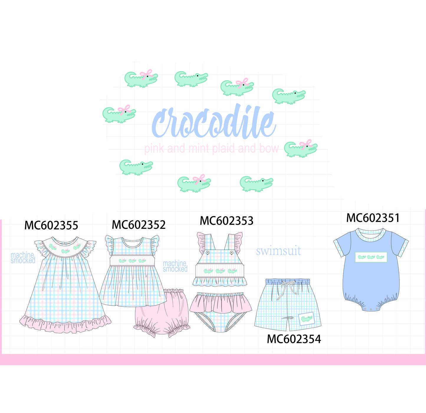 PO82 Crocodile applique smocked collection 2 - closing 3/2 - ETA July