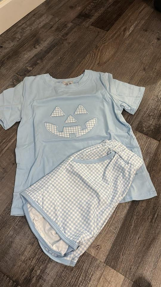 Boys pumpkin appliqué set