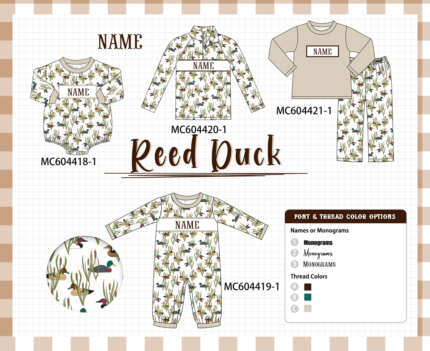 PO88 Duck monogram embroidery collection - closing 4/27 - eta late September