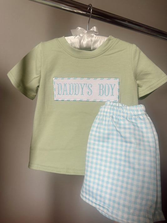 green daddy's boy short set