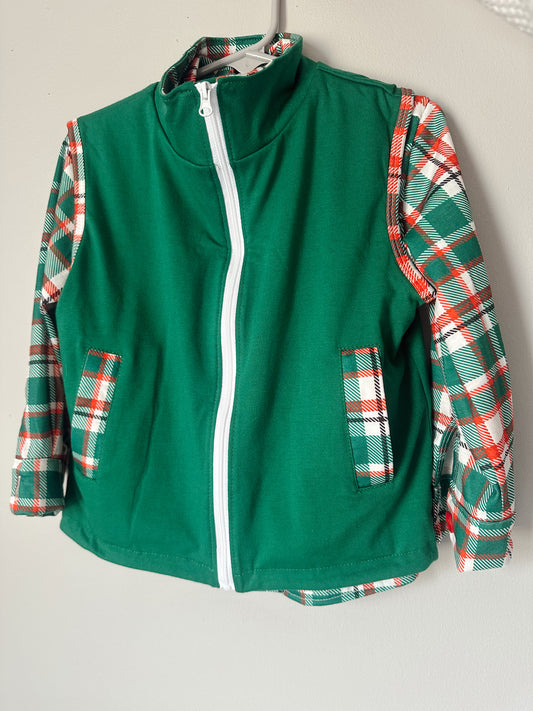 2T boys long sleeve & vest set