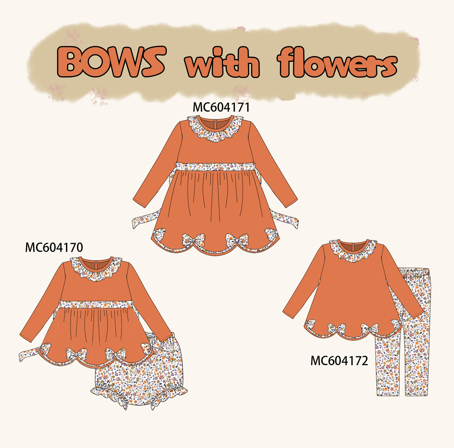 PO86 Floral bow embroidery collection  - closing 4/13 - ETA early September