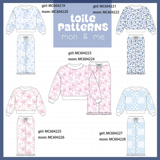 PO86 Floral bow print mom&me ruffle pants set collection  - closing 4/13 - ETA early September