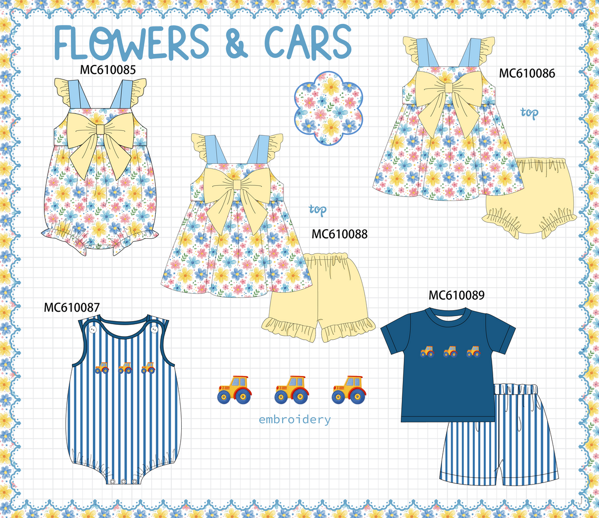 PO108 Floral car embroidery collection - closing 10/26 - ETA march
