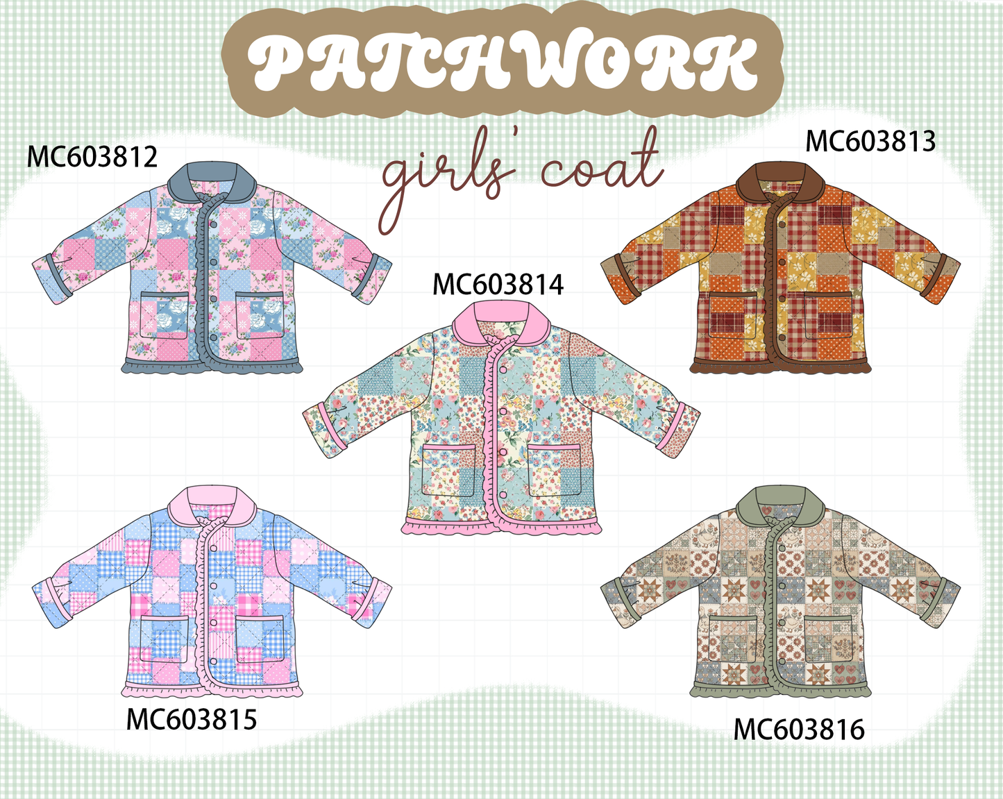 PO85 Floral patch work ruffle coat collection - ETA late august - closing 3/30