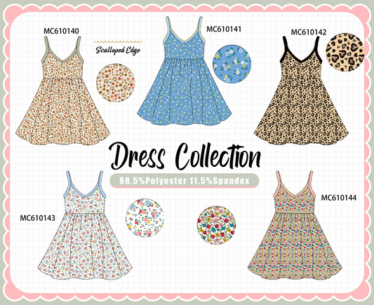PO108 Floral print scalloped dress collection - closing 10/26 - ETA march