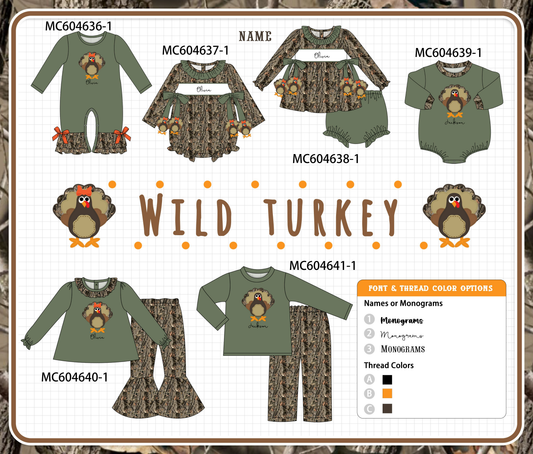 PO88 Forest camouflage wild turkey monogram embroidery collection - closing 4/27 - eta late September