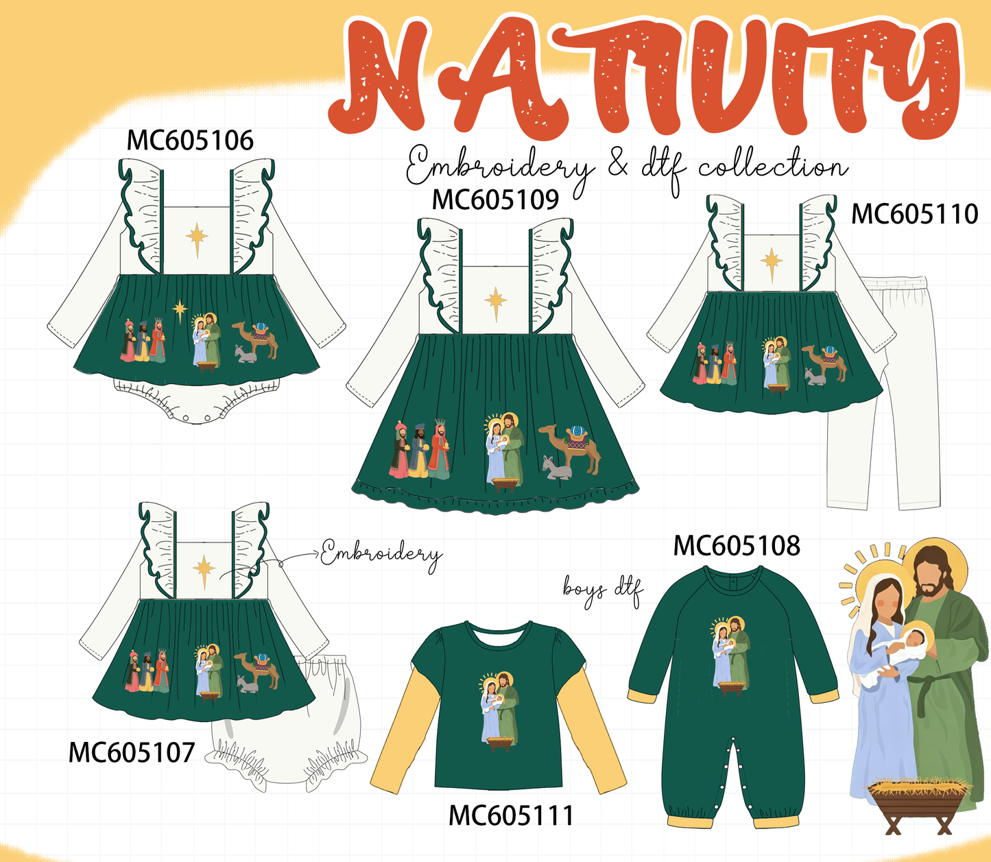 PO92 Forest nativity embroidery collection - closing 5/25 - ETA late October
