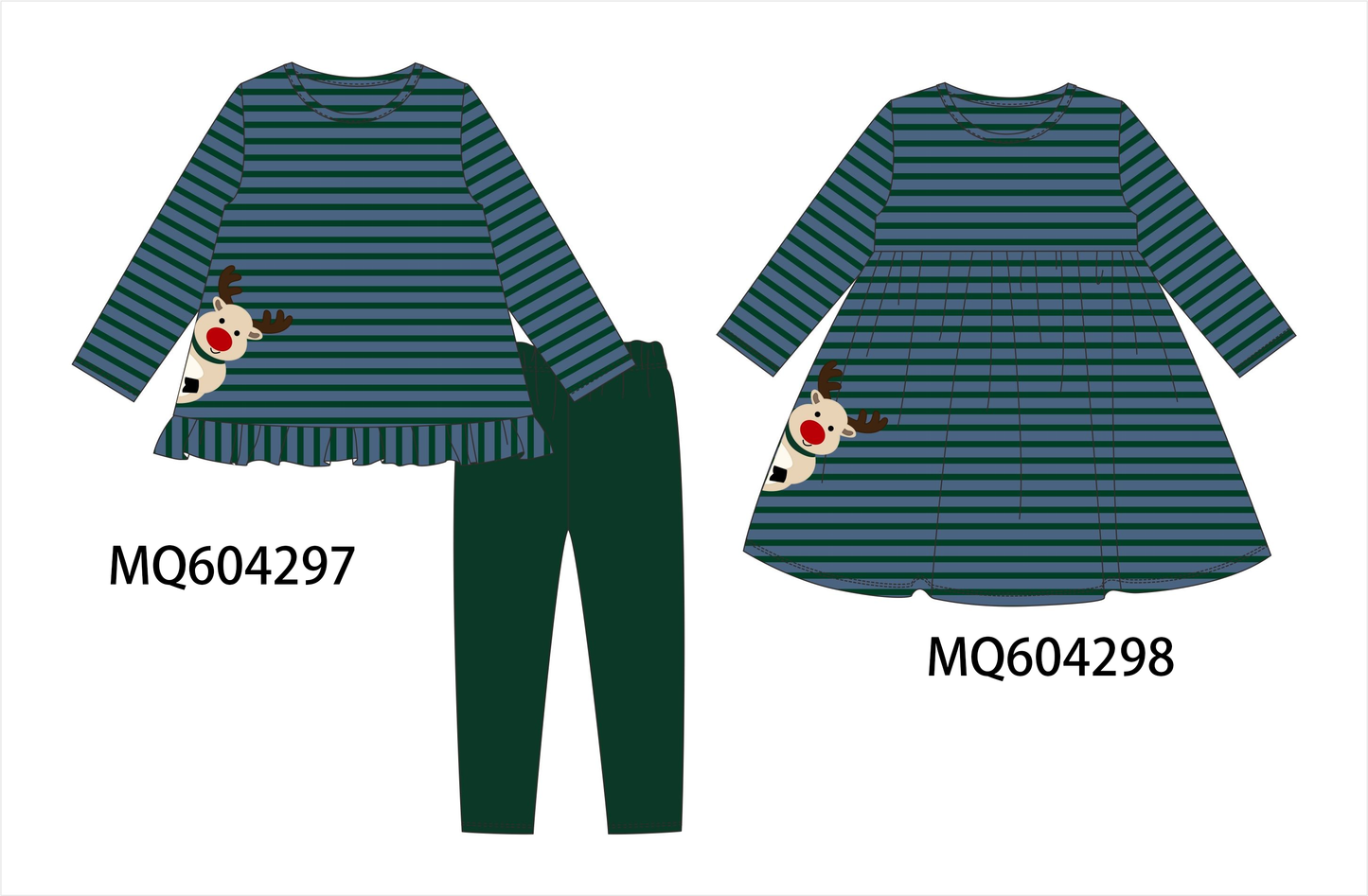 PO89 Forest stripe reindeer applique collection - closing 5/4 - ETA late october