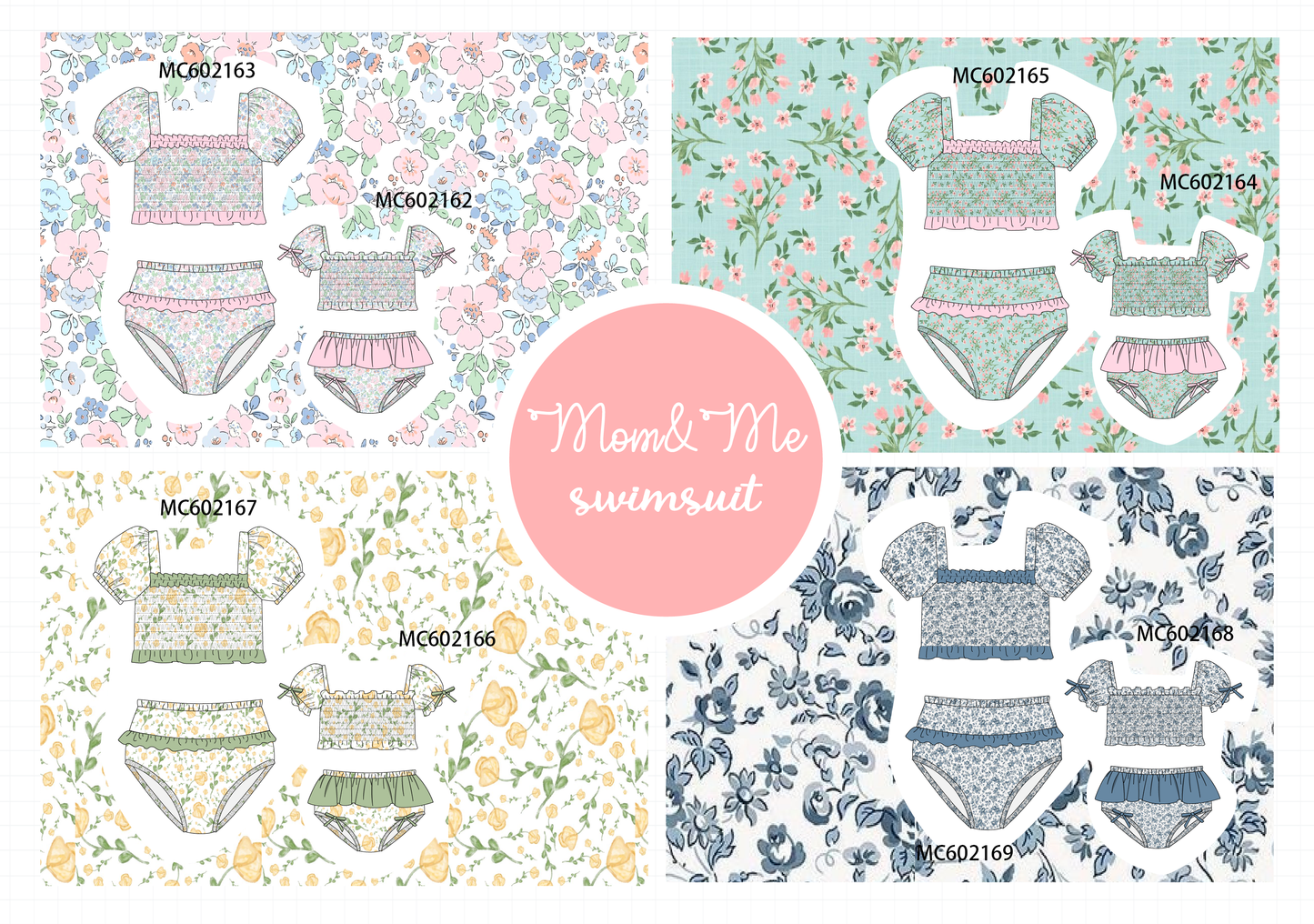 PO81 Garden floral smocked ruffle mom&me collection - closing 2/16 - ETA July