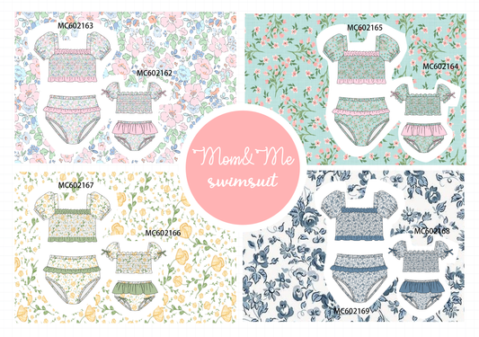 PO81 Garden floral smocked ruffle mom&me collection - closing 2/16 - ETA July