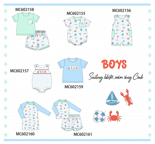 PO81 Green&blue sailboat lobster swimsuit collection - closing 2/16 - ETA July