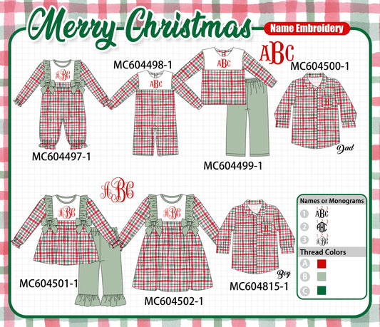 PO88 Green monogram plaid ruffle collection - closing 4/27 - eta late September