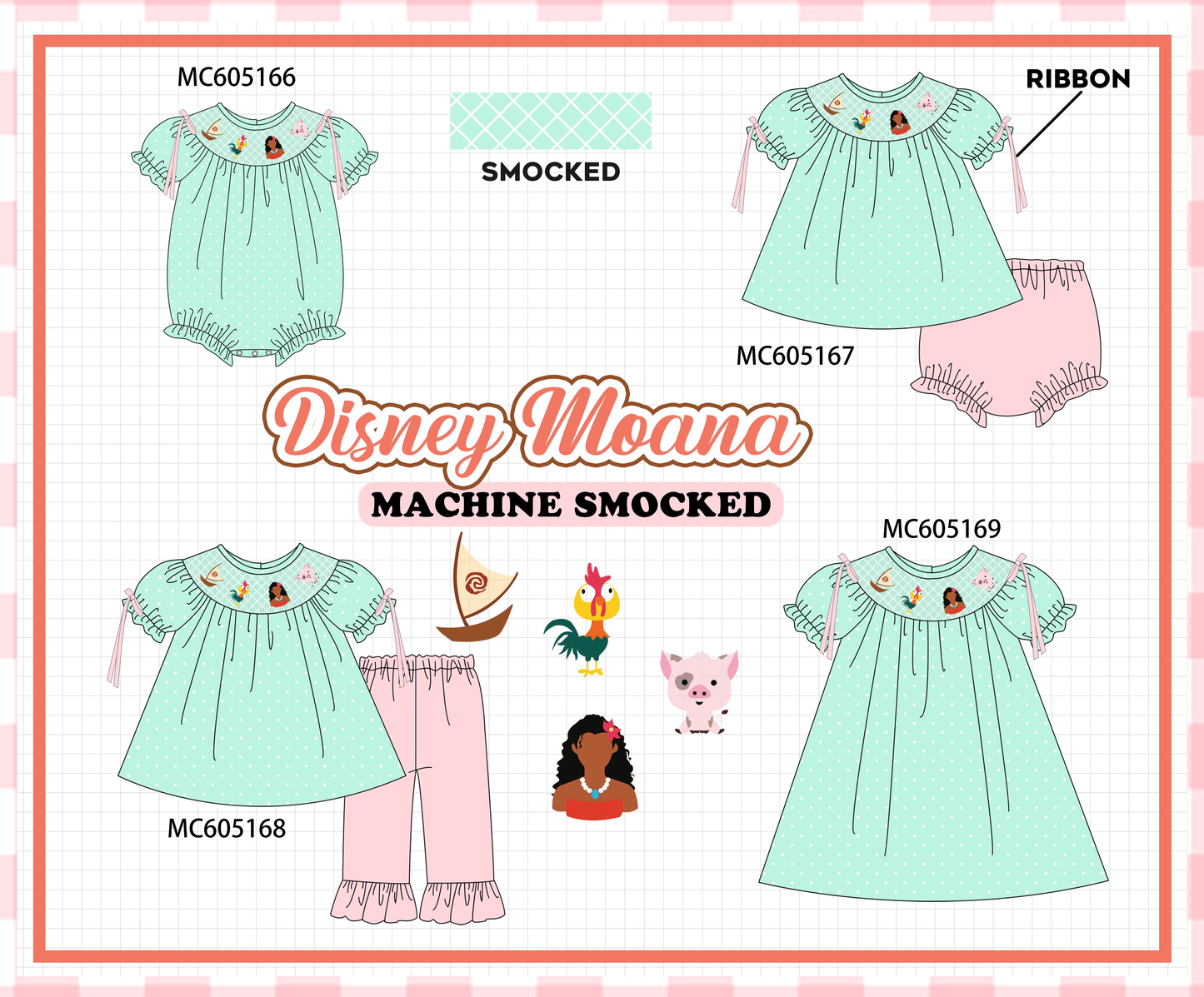 PO92 Green character smocked collection - closing 5/25 - ETA late October