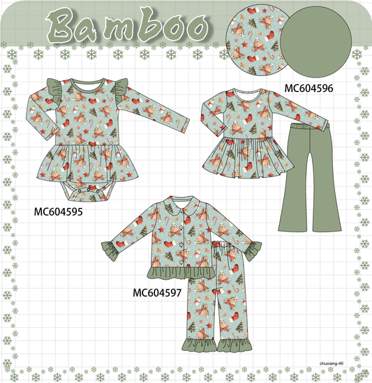 PO88 Green chrismtas tree reindeer bamboo collection - closing 4/27 - eta late September