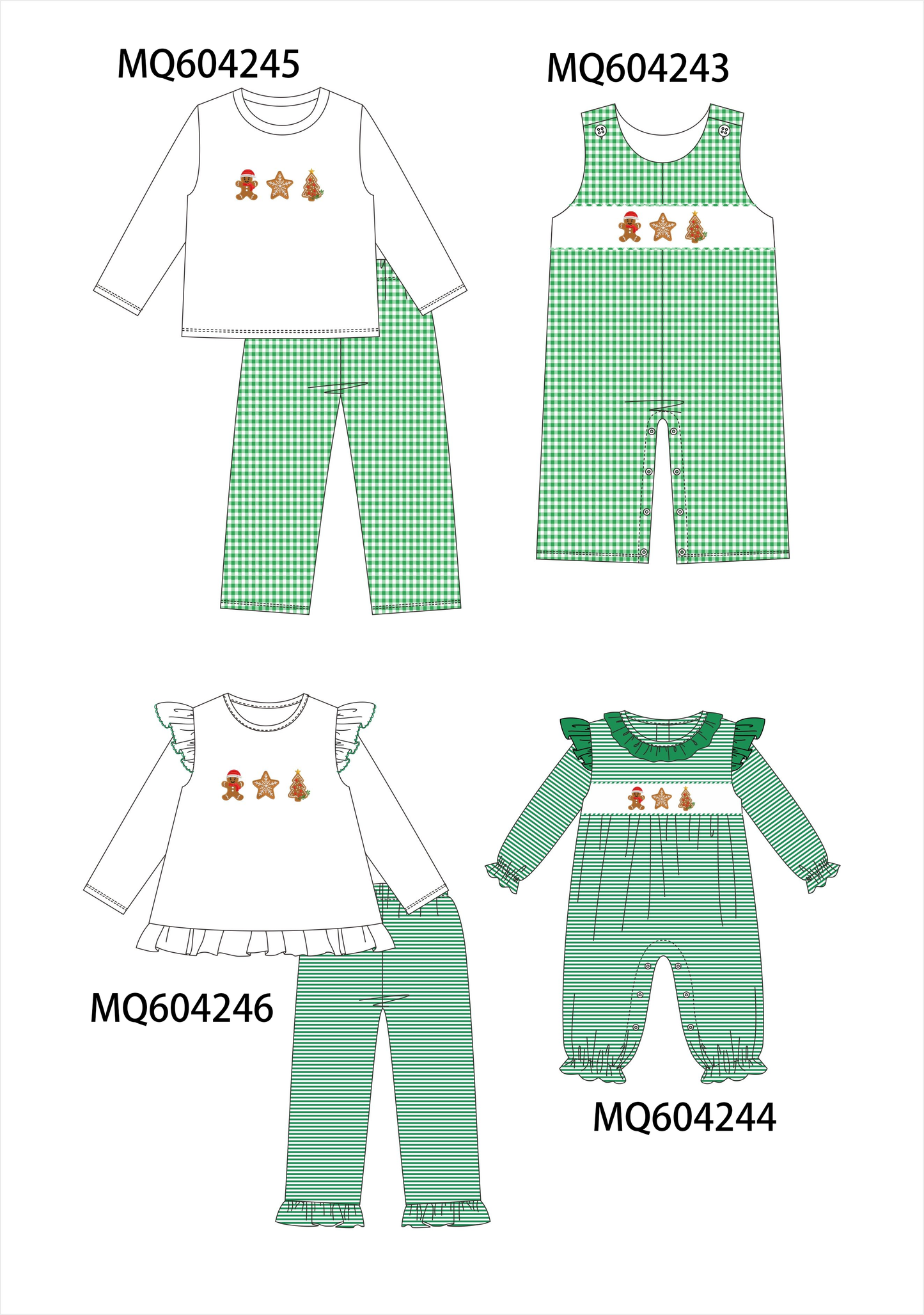 PO89 Green christmas gingerbread embroidery collection - closing 5/4 - ETA late october