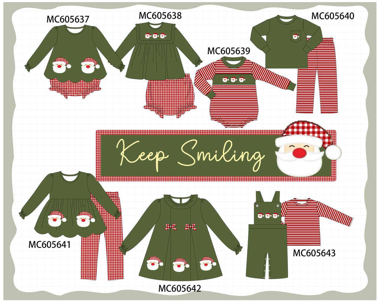 PO93 Green christmas santa claus applique collection  - closing 6/8 - ETA November