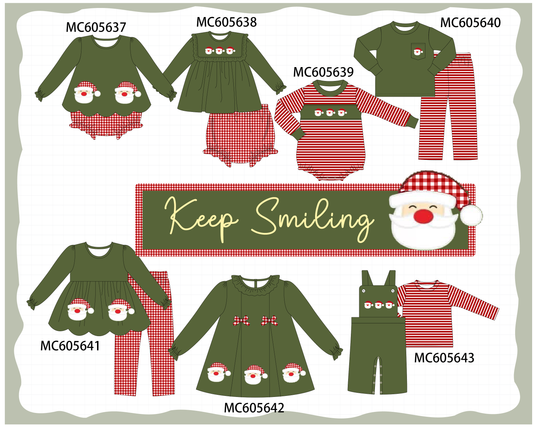 PO93 Green christmas santa claus applique collection  - closing 6/8 - ETA November