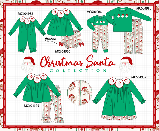 PO90 Green christmas santa claus embroidery collection - closing 5/11 - ETA early October