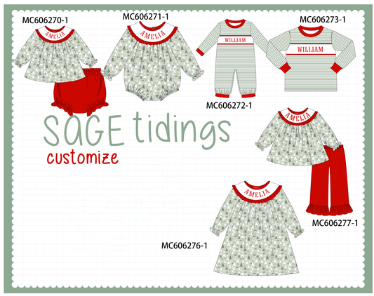 PO95 Green christmas tree monogram embroidery collection - closing 6/22 - ETA late November