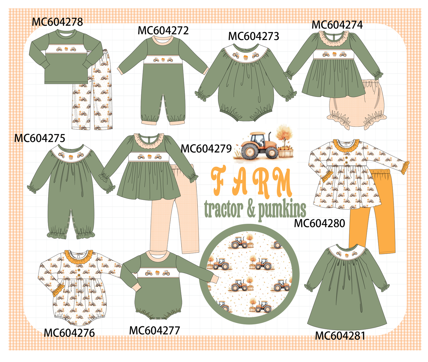 PO86 Green farm embroidery collection  - closing 4/13 - ETA early September