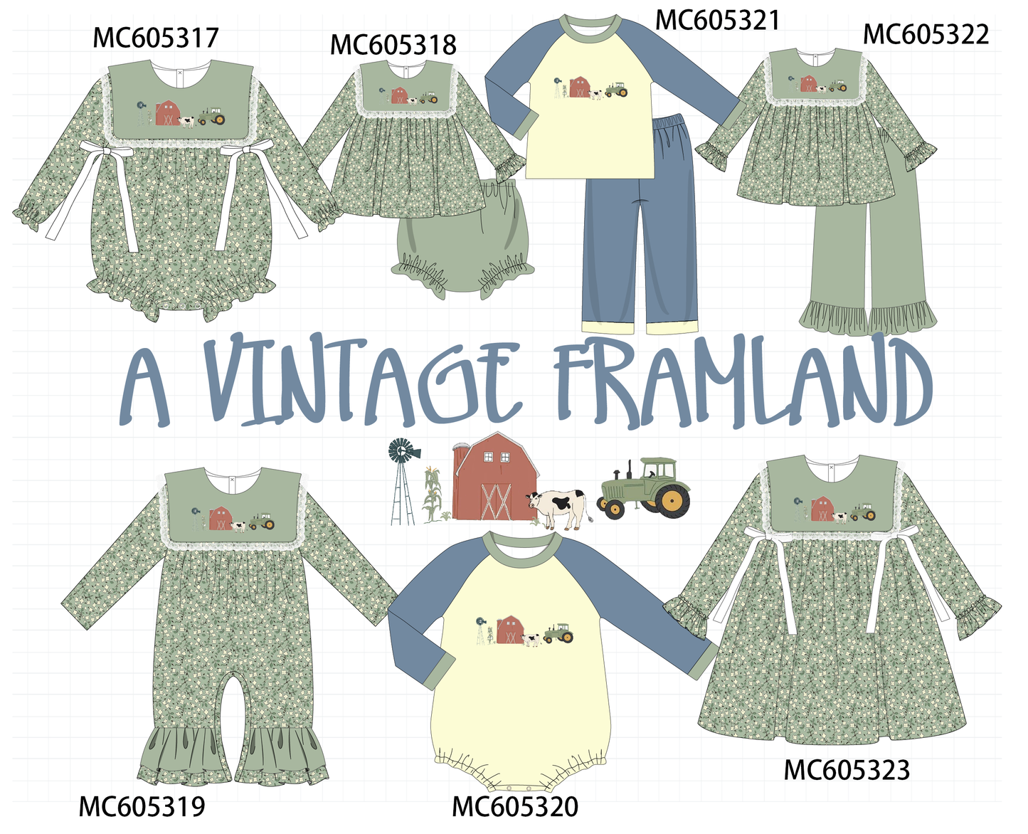 PO92 Green farm embroidery floral collection - closing 5/25 - ETA late October
