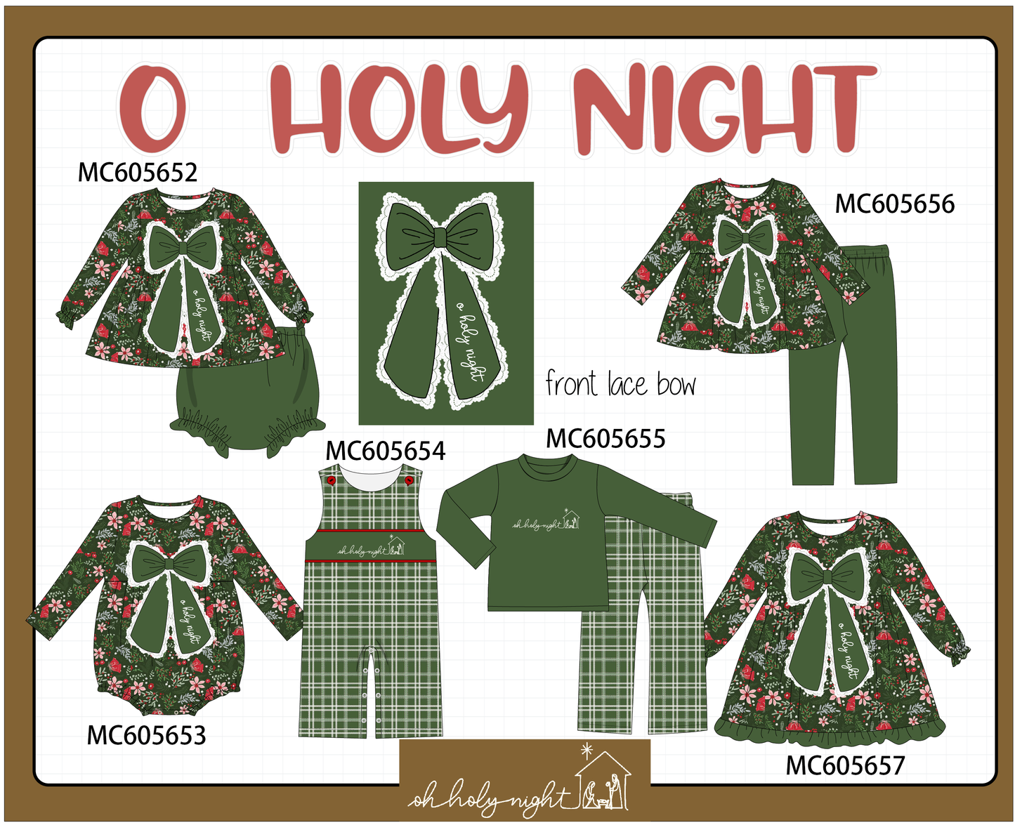 PO93 Green floral print bow collection  - closing 6/8 - ETA November