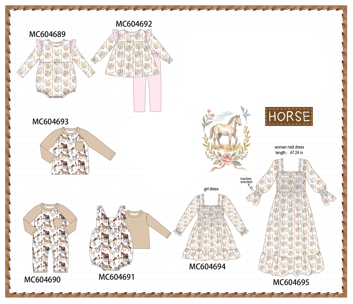 PO88 Green horse embroidery collection - closing 4/27 - eta late September
