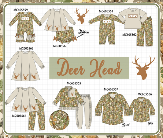 PO93 Green leaves deer embroidery collection  - closing 6/8 - ETA November