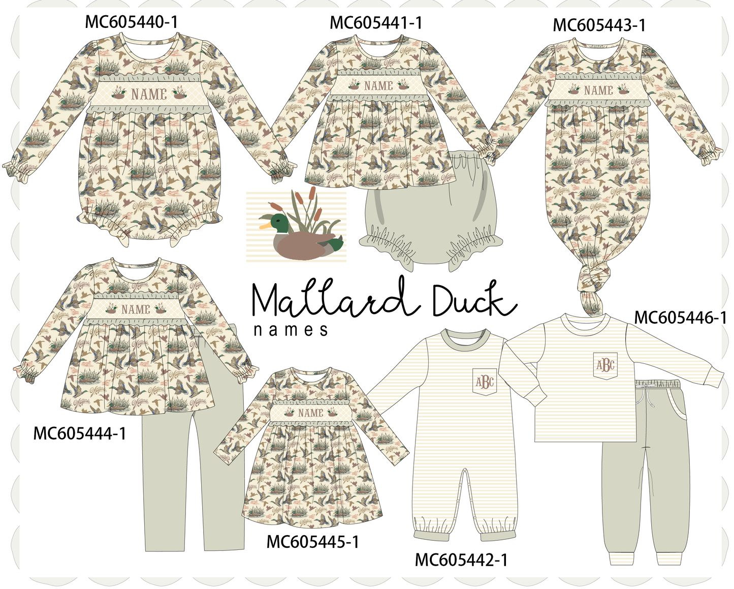 PO93 Green mallard monogram embroidery collection  - closing 6/8 - ETA November
