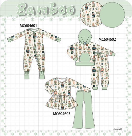 PO88 Green nutcracker print bamboo collection - closing 4/27 - eta late September