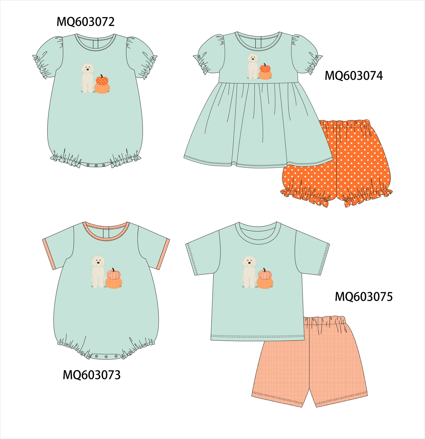 PO84 Green puppy pumpkin embroidery collection - ETA late august - closing 3/23