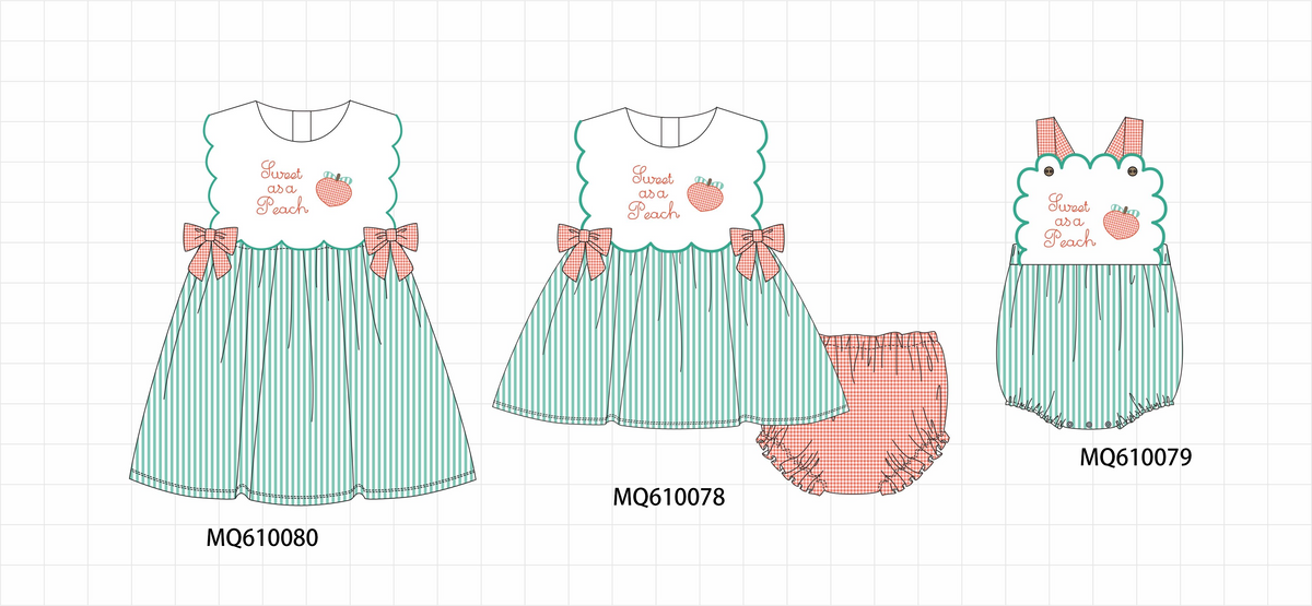 PO109 Green stripe sweet as a peach embroidery collection -closing 11/2- ETA May