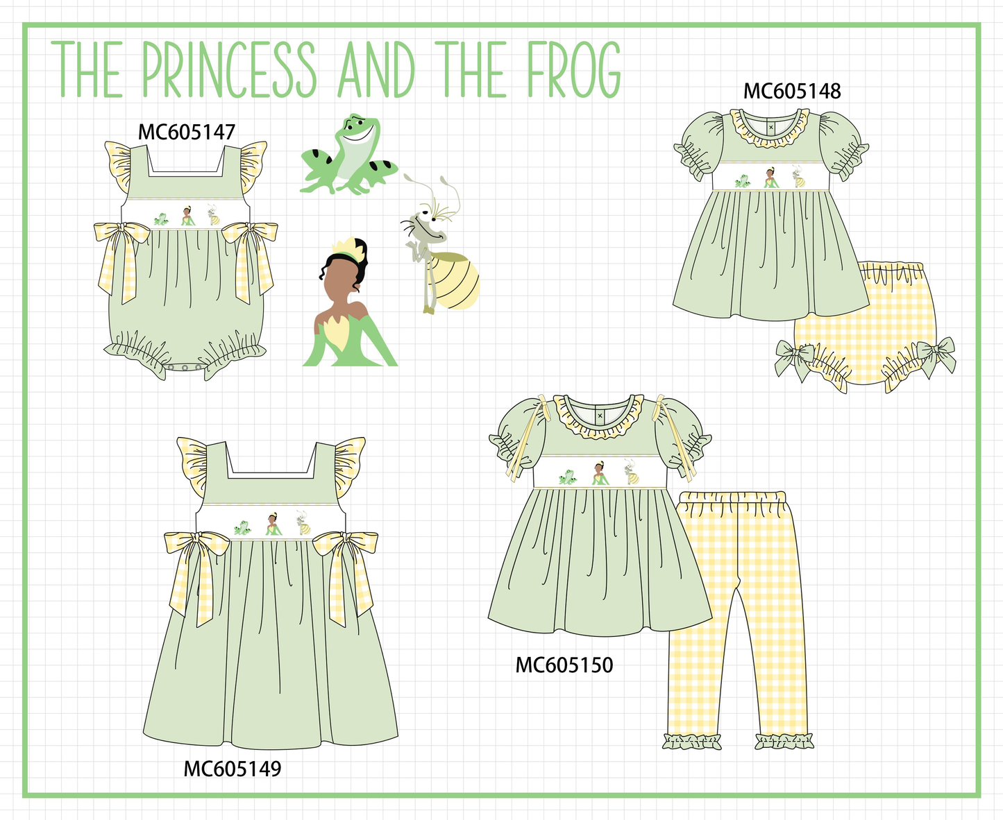 PO92 Green the princess and the frog embroidery collection - closing 5/25 - ETA late October