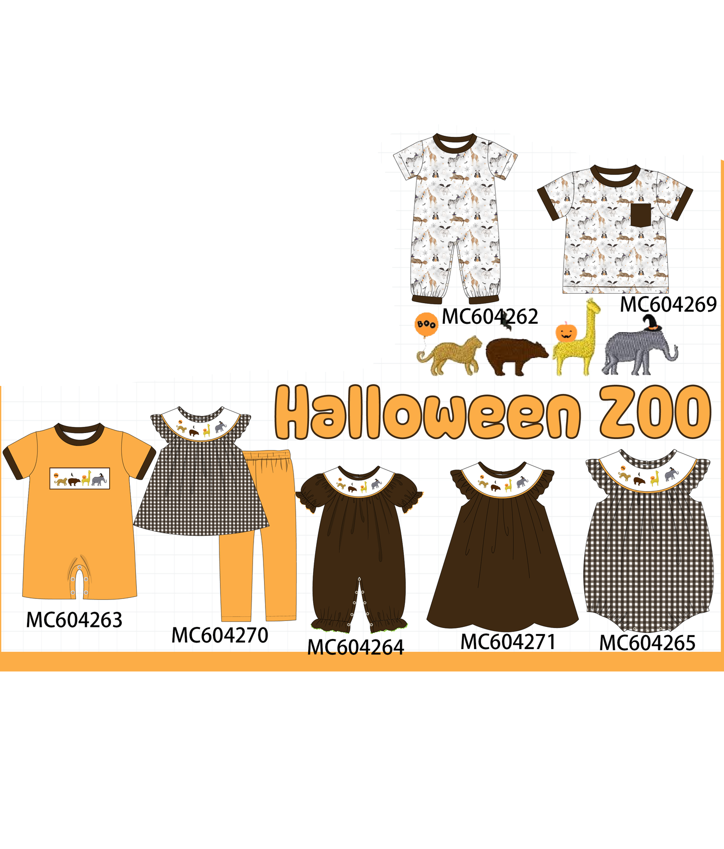 PO86 Halloween zoo embroidery collection 2  - closing 4/13 - ETA early September