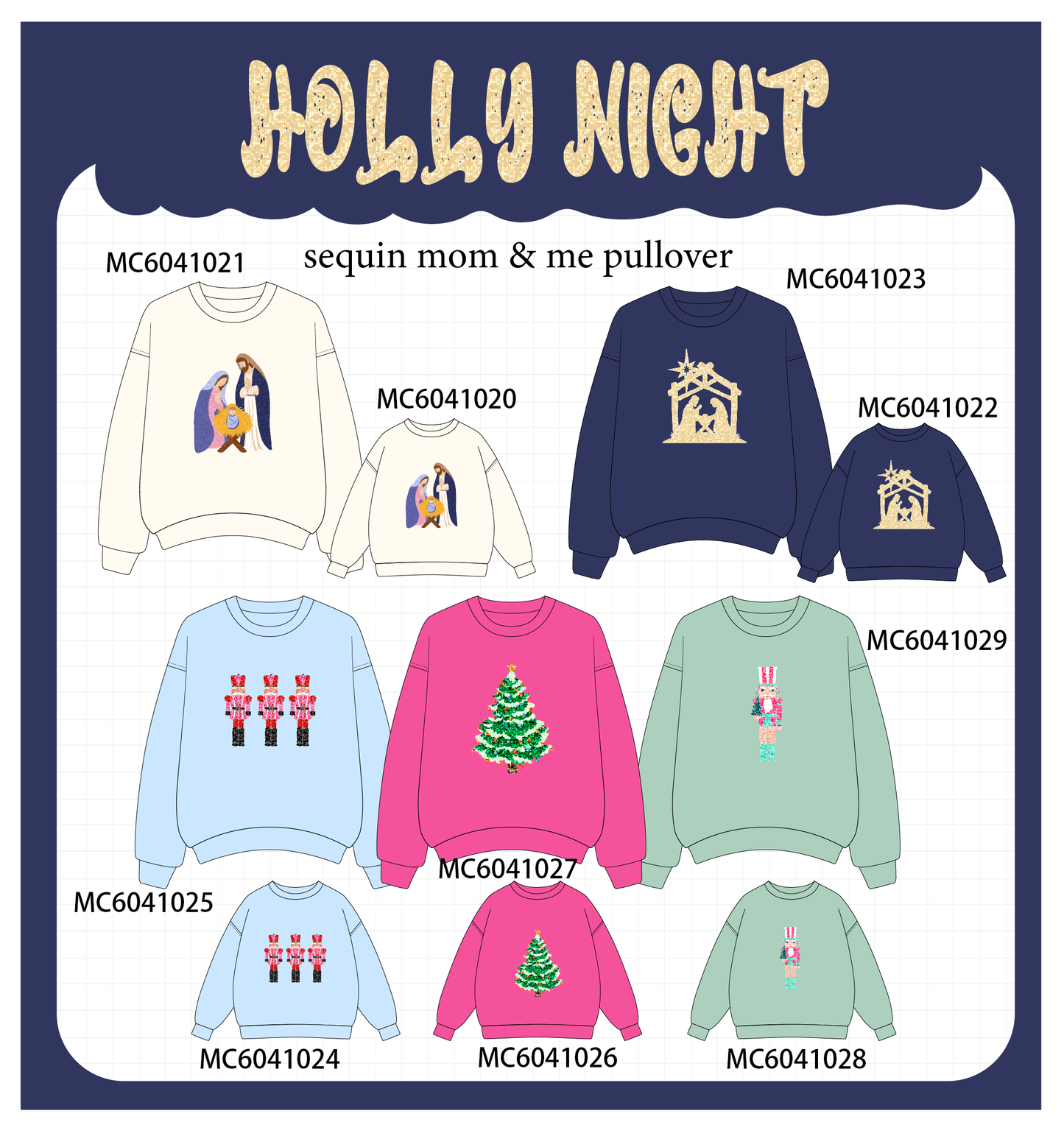 PO90 Holly night sequin mom&me collection - closing 5/11 - ETA early October