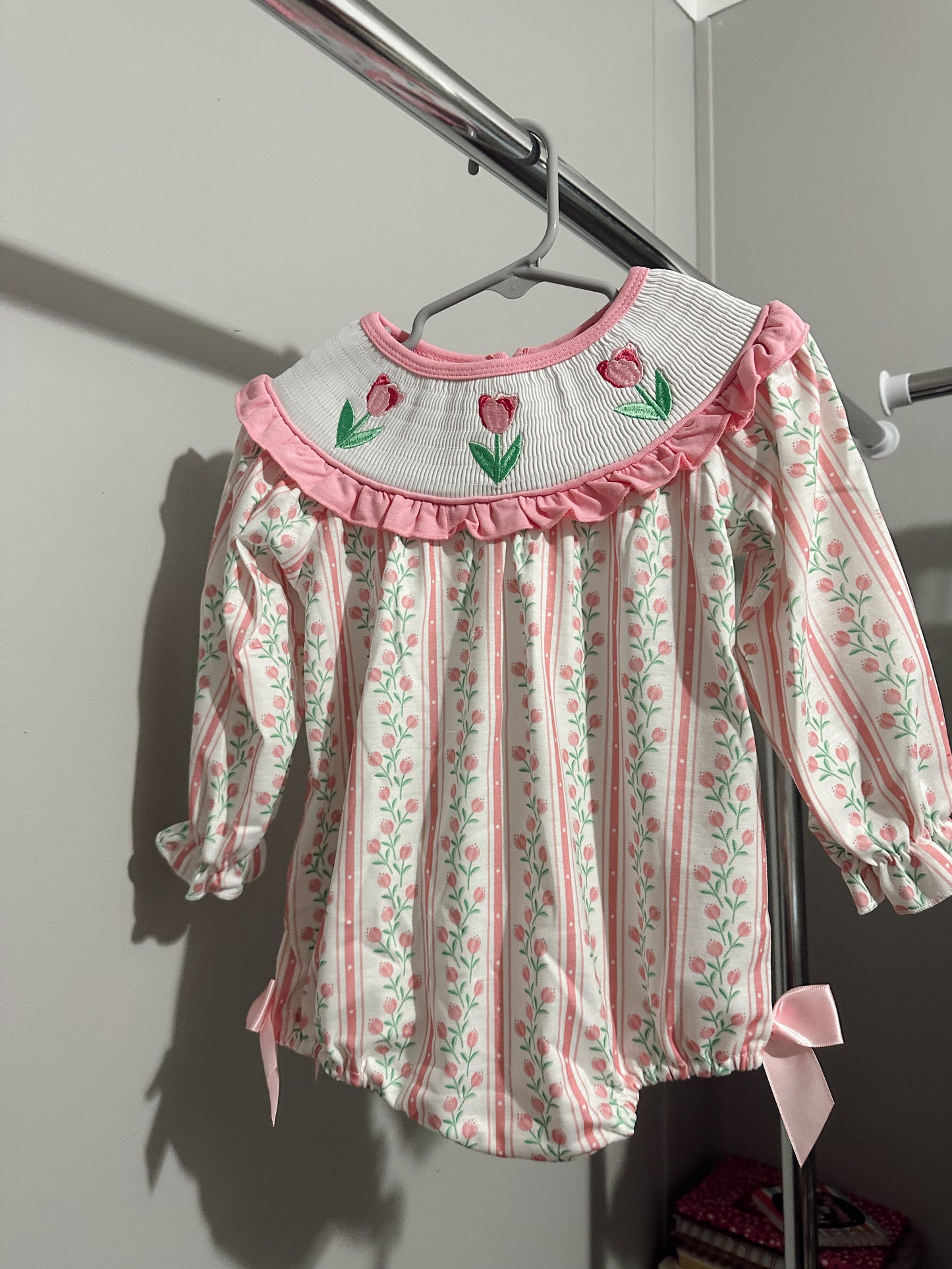 Girls 18M smocked rose bubble