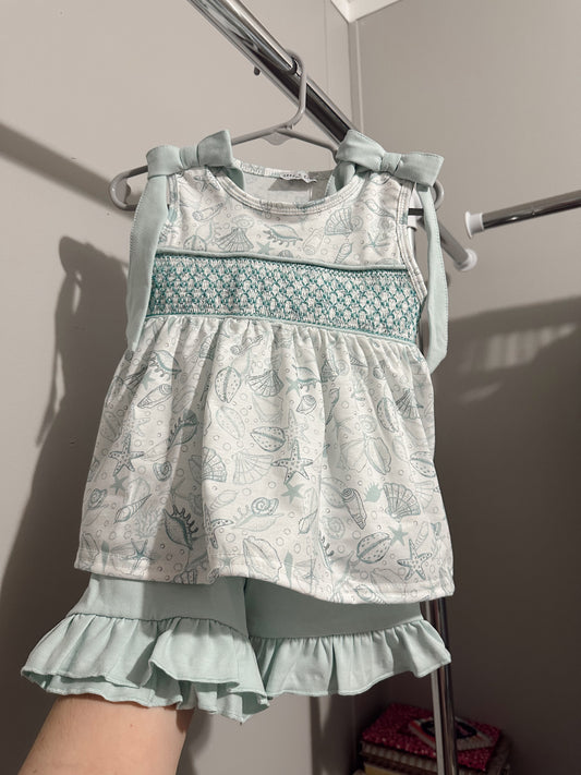 12M Girls beach toile short set