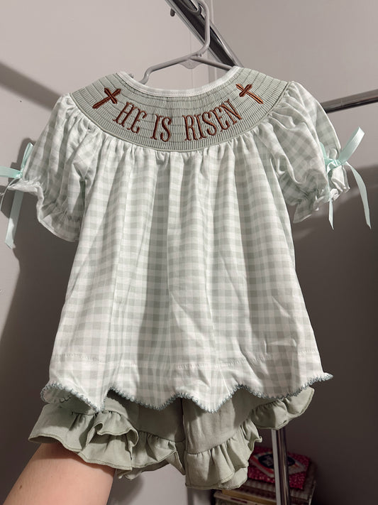 Girls He is risen short set