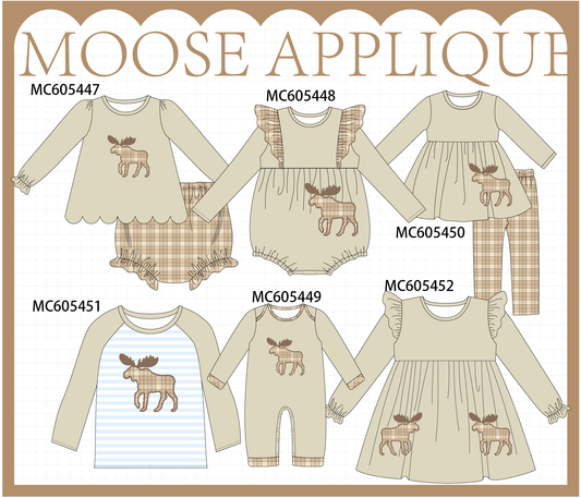 PO93 Khaki moose applique plaid collection  - closing 6/8 - ETA November