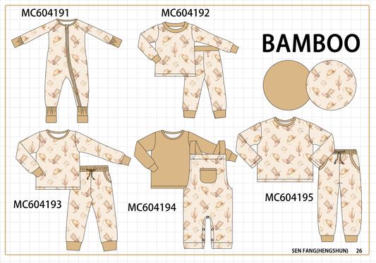 PO86 Khaki western boots print bamboo collection  - closing 4/13 - ETA early September