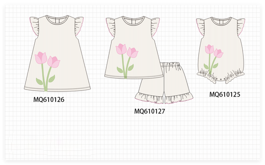 PO109 Latte stripe floral applique colleciton -closing 11/2- ETA May
