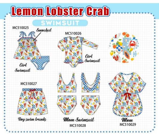 PO69 Lemon lobster crab print collection- closing 10/27 - eta early march