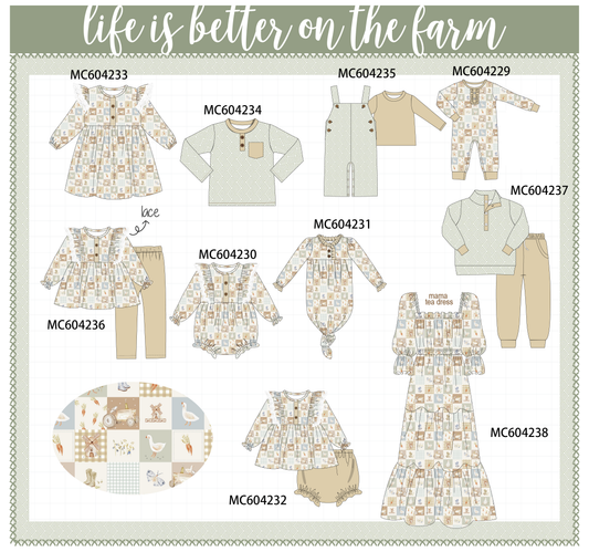 PO86 Life is better on the farm checkered print collection  - closing 4/13 - ETA early September