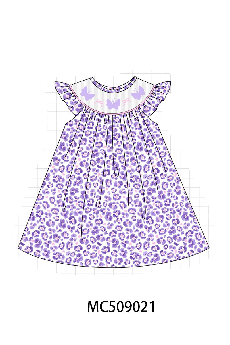 PO65 Purple leopard butterfly embroidery smocked collection - closing 9/15- ETA late January