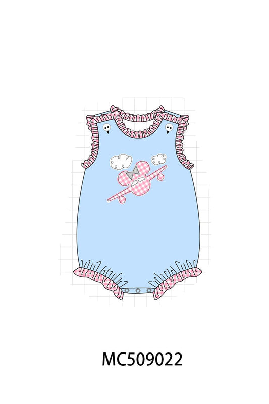 PO65 Blue character plane applique gingham collection - closing 9/15- ETA late January