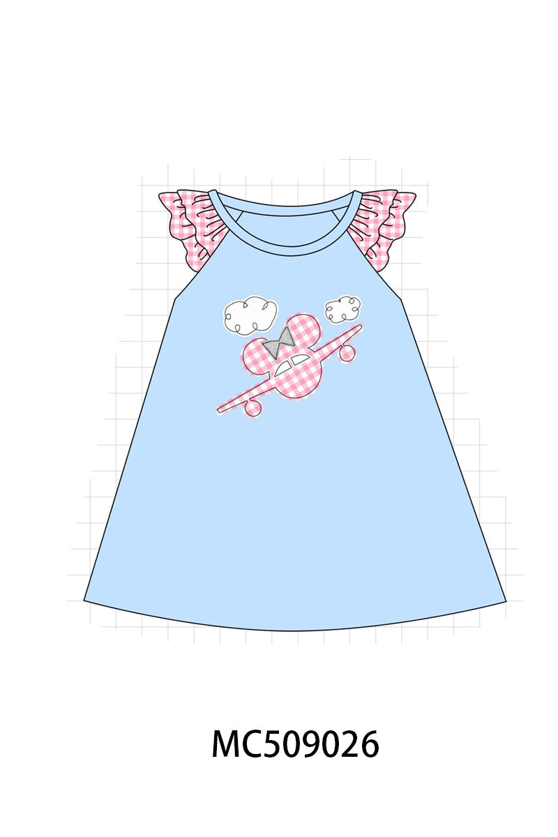 PO65 Blue character plane applique gingham collection - closing 9/15- ETA late January