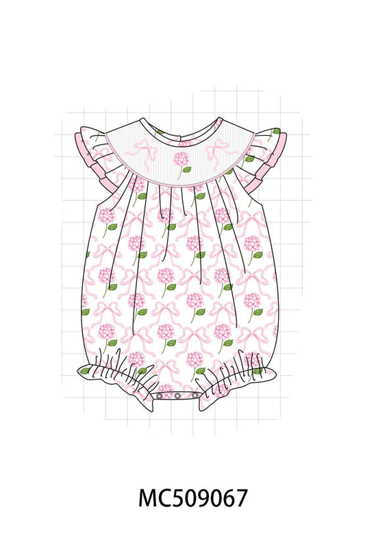 PO65 Pink bow hydrangea smocked collection  - closing 9/15- ETA late January