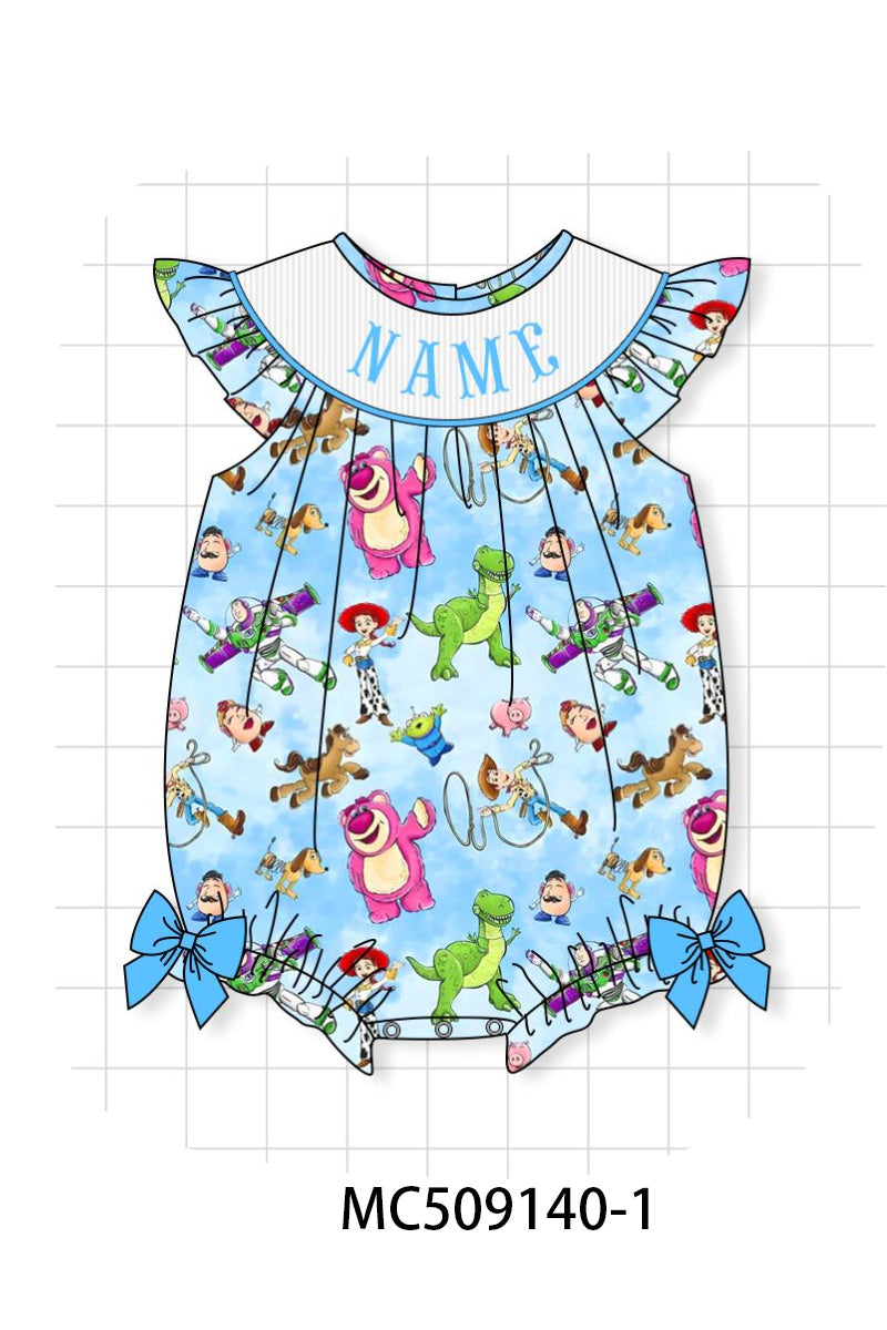 PO65 Blue character monogram smocked collection - closing 9/15- ETA late January